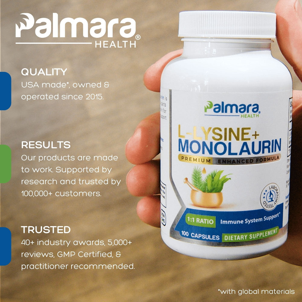 
                  
                    Palmara Health L-Lisina + Monolaurina Proporción 1:1 
                  
                